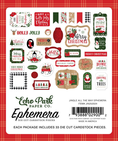 Jingle All The Way Ephemera Die Cut Cardstock Pack includes 33 different die-cut shapes ready to embellish any project.