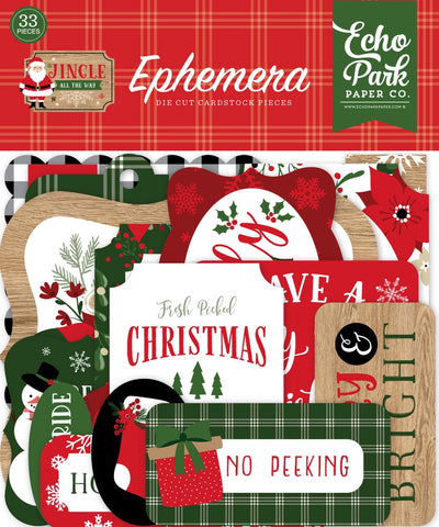 Jingle All The Way Ephemera Die Cut Cardstock Pack includes 33 different die-cut shapes ready to embellish any project.