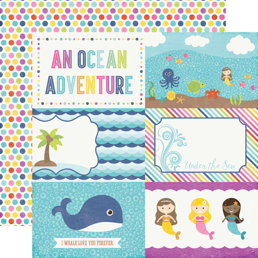 (Side A - fun, bright journaling cards, Side B - bright polka-dots on a white background)