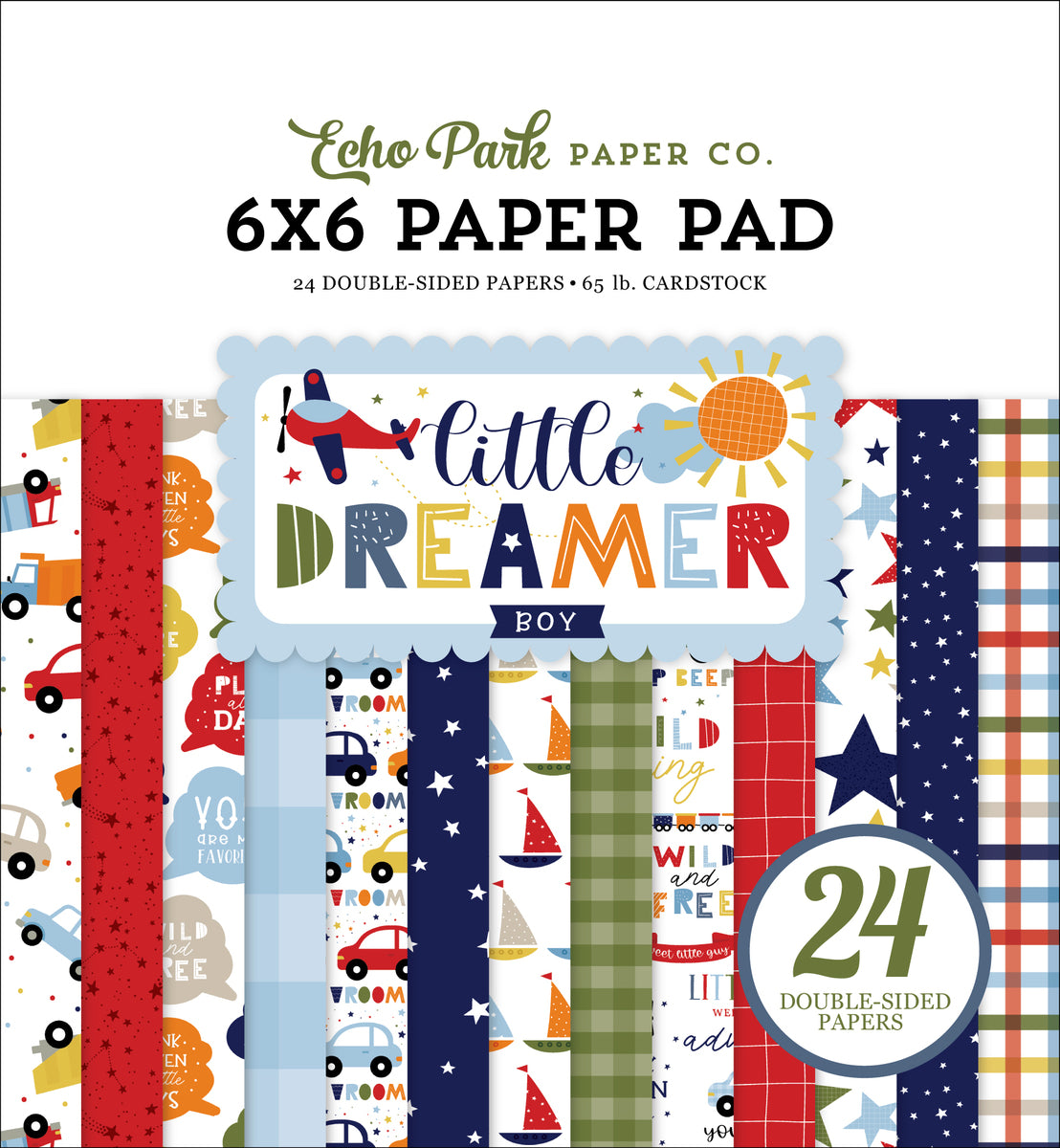 Little Dreamer Boy 6x6 patterned paper pad from Echo Park Paper