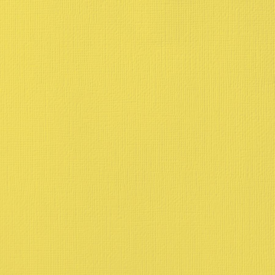 LEMON yellow cardstock - 12x12 inch - 80 lb - textured scrapbook paper - American Crafts