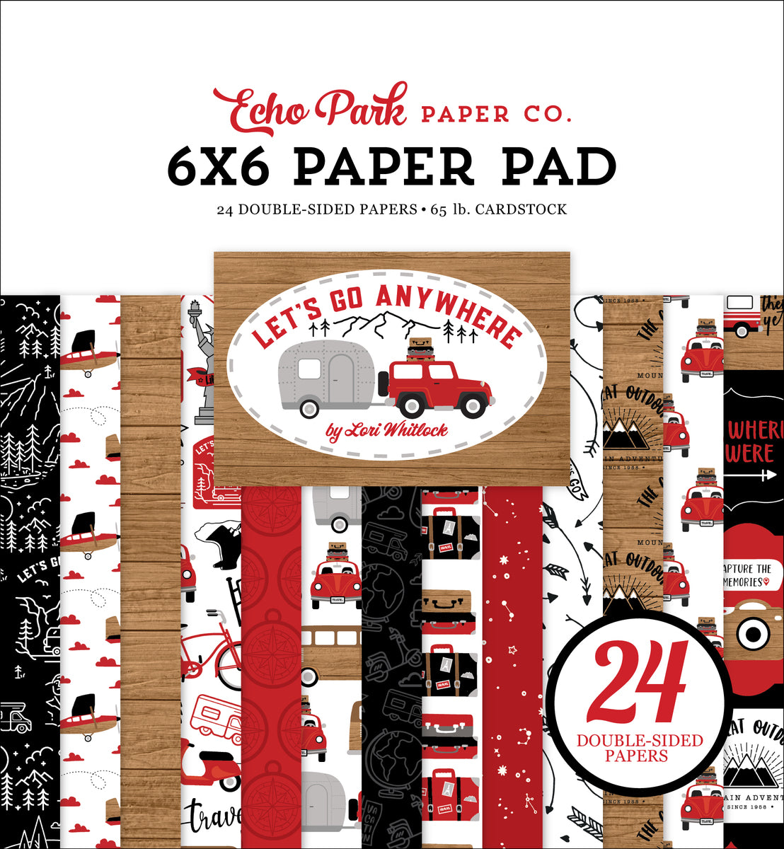 Let's Go Anywhere 6x6 patterned paper pad from Echo Park Paper