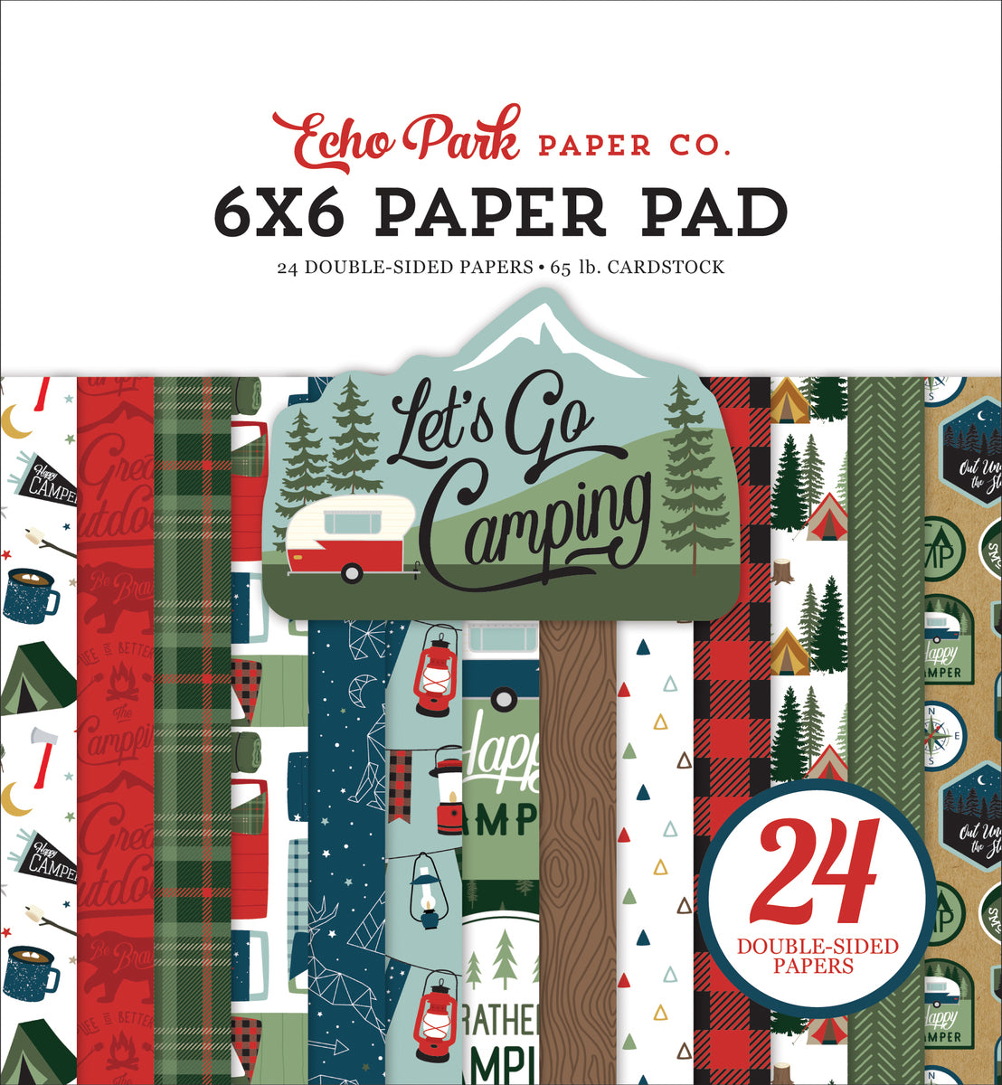 Let's Go Camping 6x6 patterned paper pad from Echo Park Paper