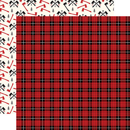 Lumberjack Plaid - 12x12 double-sided cardstock coordinates with Little Lumberjack Collection by Echo Park Paper