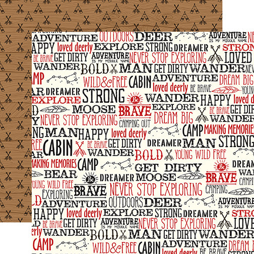 Wander Words - 12x12 double-sided cardstock coordinates with Little Lumberjack Collection by Echo Park Paper