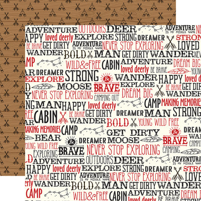 Wander Words 12x12 double-sided patterned paper from Echo Park Paper