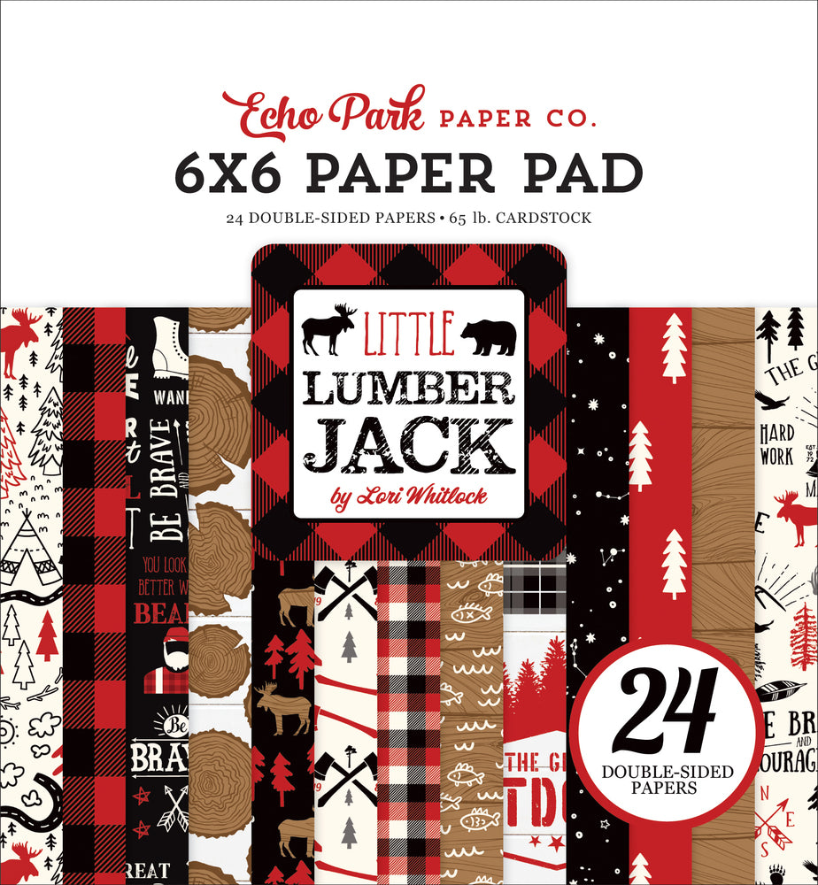 24 Page Pad with 24 sheets of double-sided cardstock depicting outdoor adventure.