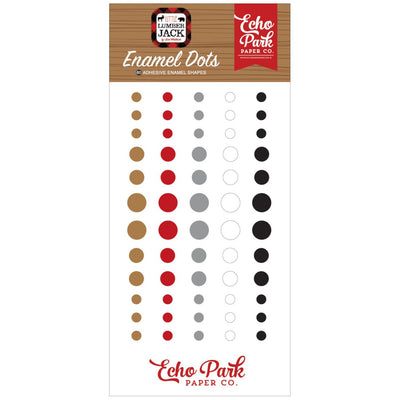 Set of 60 Enamel Dots coordinate with Little Lumberjack Collection by Echo Park Paper Co.