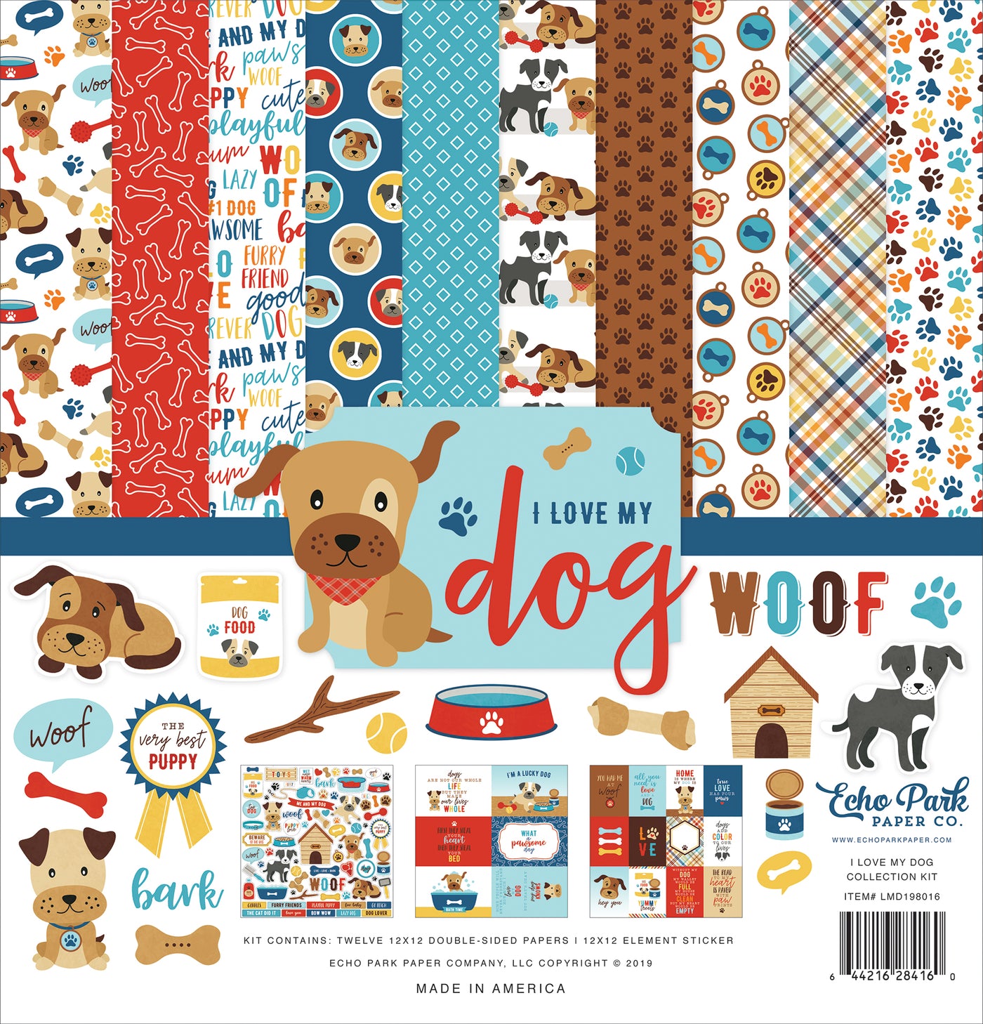 Fun page kit collection for dog lovers everywhere. Perfect phrases and images that evoke memories of Fido, or Spot or, well, you know . . . dog houses, chewing bones, paw prints, and on and on.