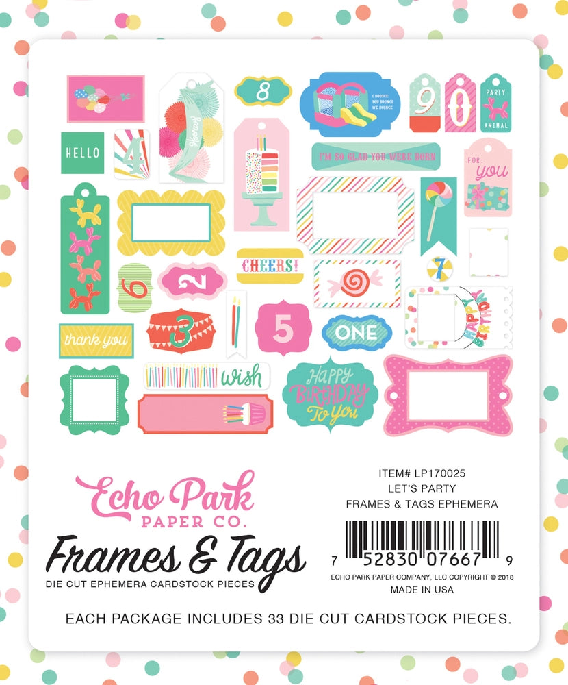 LET'S PARTY Frames & Tags - Echo Park