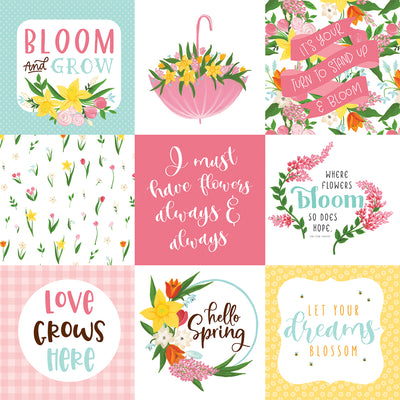 I LOVE SPRING 4X4 JOURNALING CARDS - 12x12 Patterned Paper - Echo Park