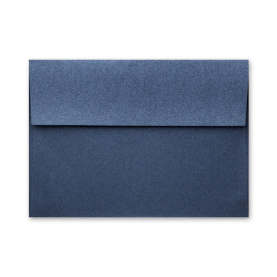 LAPIS LAZULI STARDREAM ENVELOPE: A dark blue square-flap invitation style envelope with a mica-coated pearl finish.