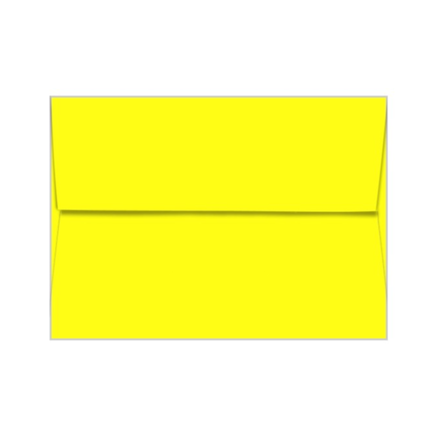 LIFT-OFF LEMON Neenah Astrobrights bright yellow envelope with square flap