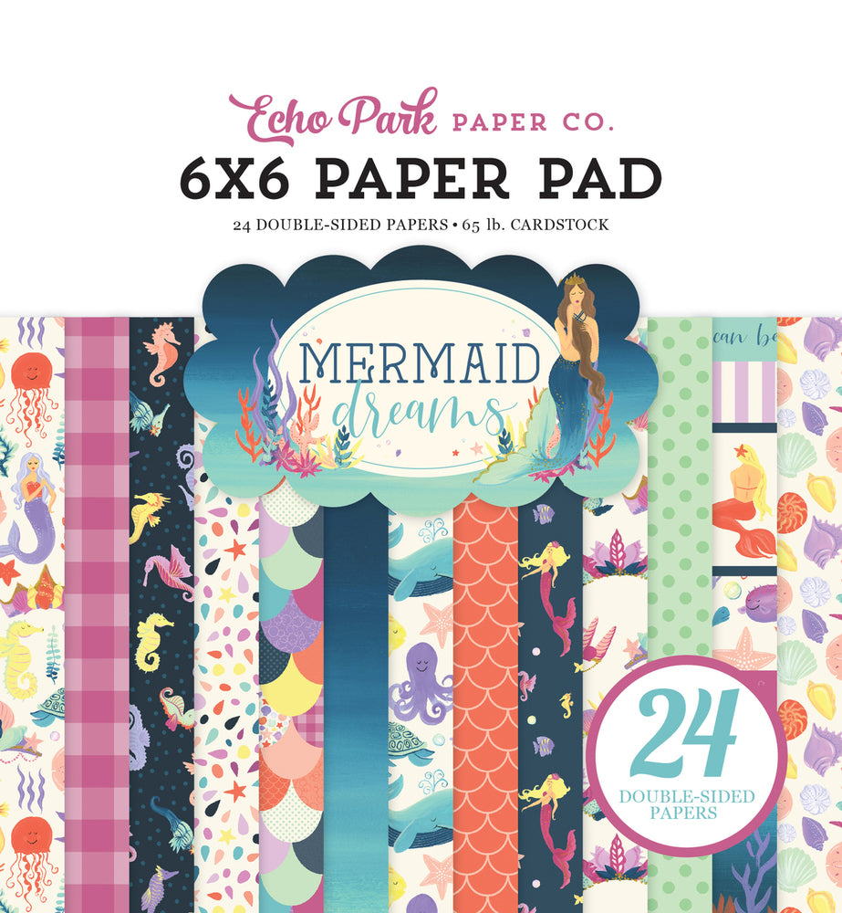 MERMAID DREAMS 6x6 Paper Pad with 24 double-sided pages by Echo Park Paper Co.