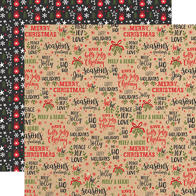 Seasons Greetings 12x12 double-sided cardstock from My Favorite Christmas Collection by Echo Park Paper Co.