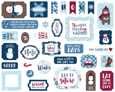 My Favorite Winter Ephemera Die Cut Cardstock Pack.  Pack includes 33 different die-cut shapes ready to embellish any project.