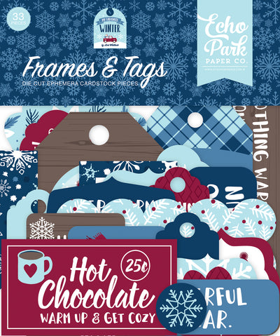 My Favorite Winter Frames & Tags Die Cut Cardstock Pack.  Pack includes 33 different die-cut shapes ready to embellish any project. 