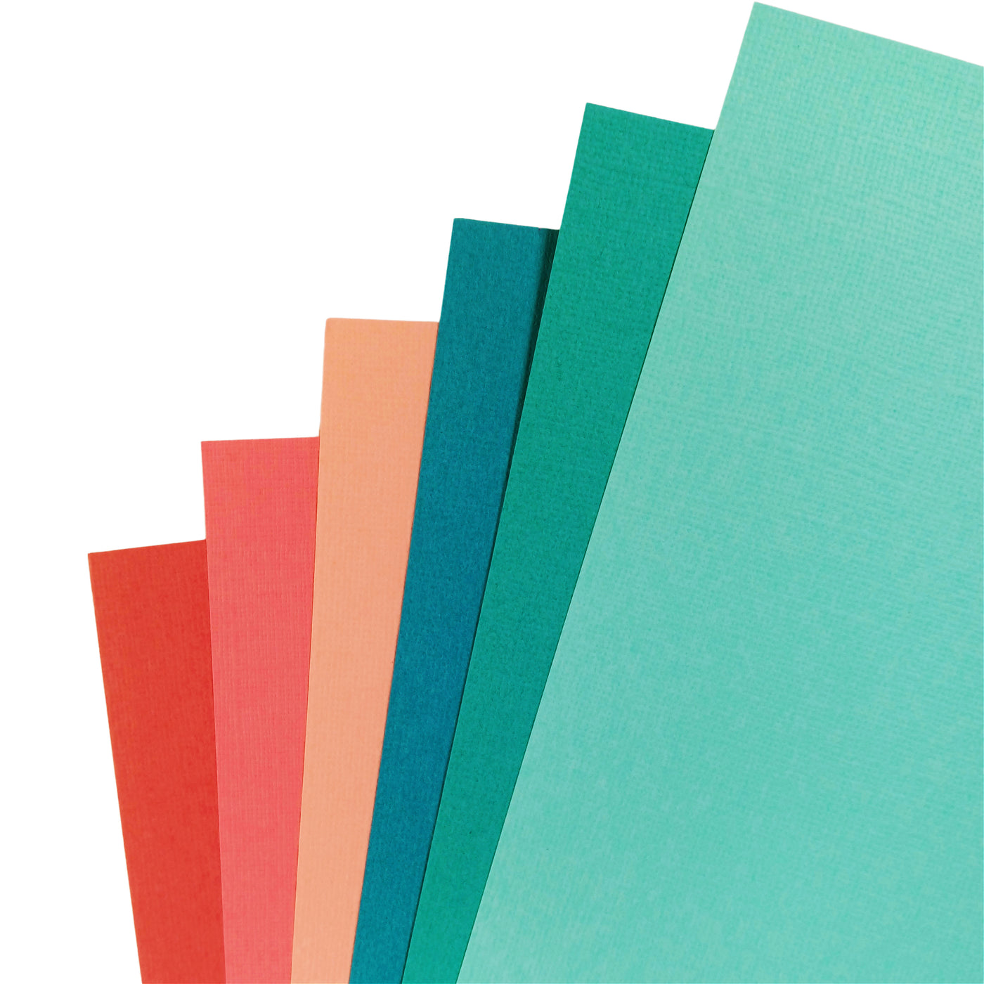 Miami assortment includes two (2) each of six (6) beautiful, bright colors of Bazzill textured cardstock. (Aruba, Capri Sea, Peacock, Coral Cream, Roselle, Flamingo)