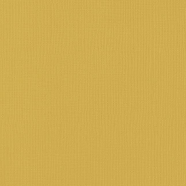 MUSTARD yellow cardstock - 12x12 inch - 80 lb - textured scrapbook paper - American Crafts