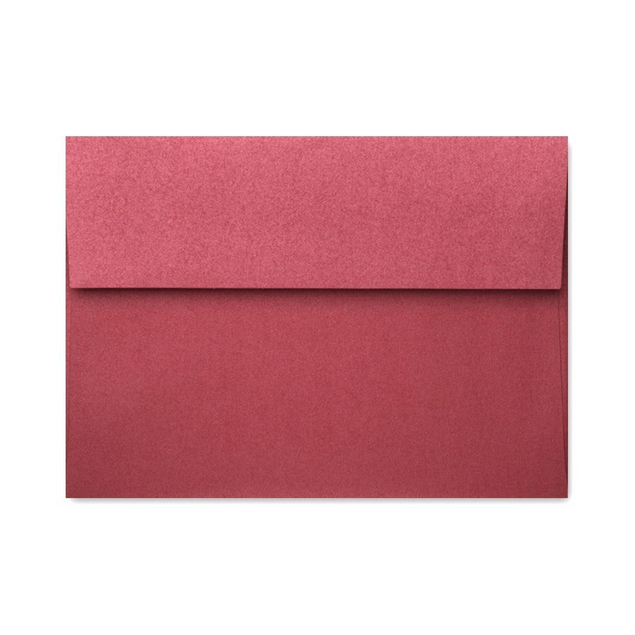 MARS Stardream Envelope: A deep red square-flap invitation style envelope with a mica coated metallic finish.