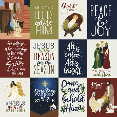 OH HOLY NIGHT 3X4 JOURNALING CARDS - 12x12 Double-Sided Patterned Paper - Echo Park