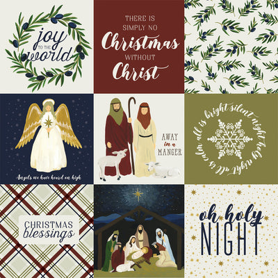 OH HOLY NIGHT 4X4 JOURNALING CARDS - 12x12 Double-Sided Patterned Paper - Echo Park