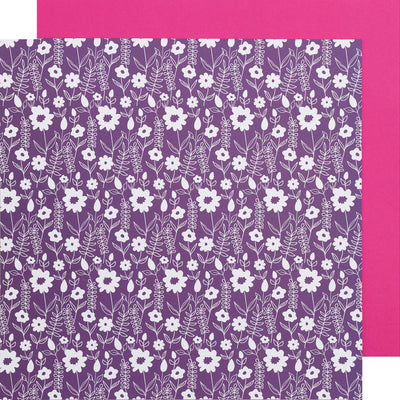 Purple Flowers - 12x12 double-sided patterned paper from DCWV