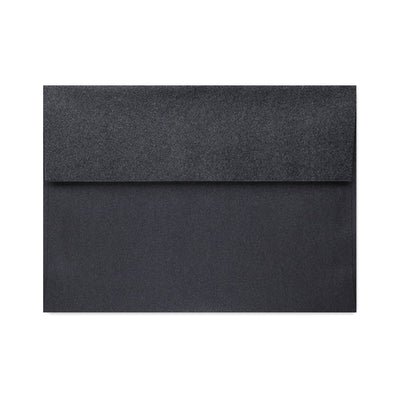 ONYX Stardream Envelope: A jet black square-flap invitation style envelope with mica coated metallic finish.