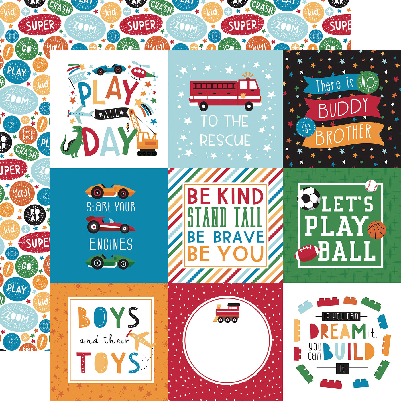 PLAY ALL DAY BOY 12x12 Collection Kit - Echo Park