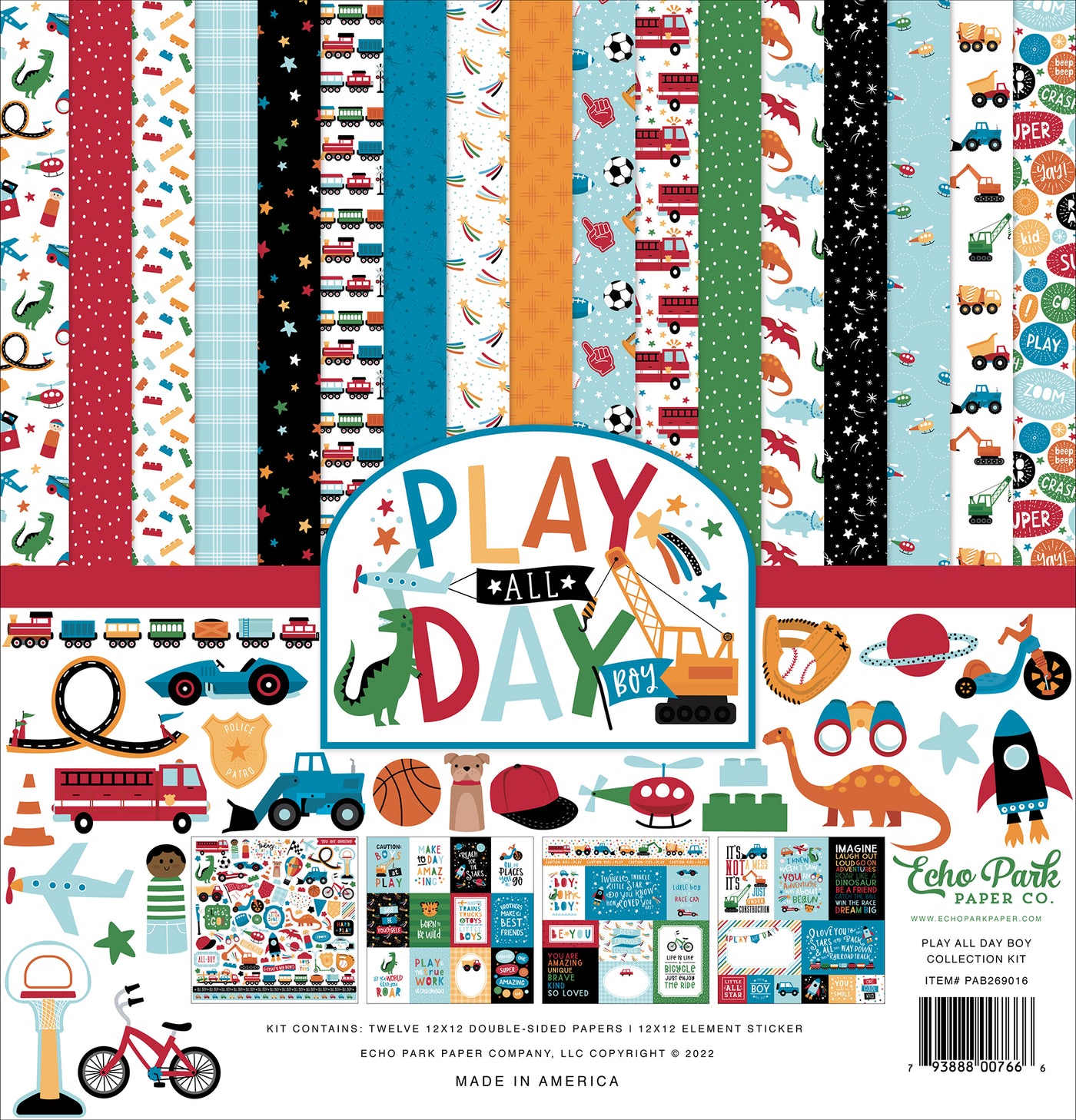 PLAY ALL DAY BOY 12x12 Collection Kit - Echo Park