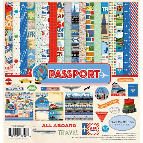 PASSPORT 12x12 cardstock collection kit from Carta Bella Paper Co.