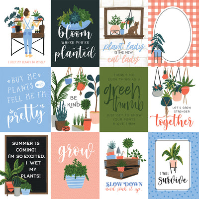 PLANT LADY 3X4 JOURNALING CARDS - 12x12 Double-Sided Patterned Paper - Echo Park