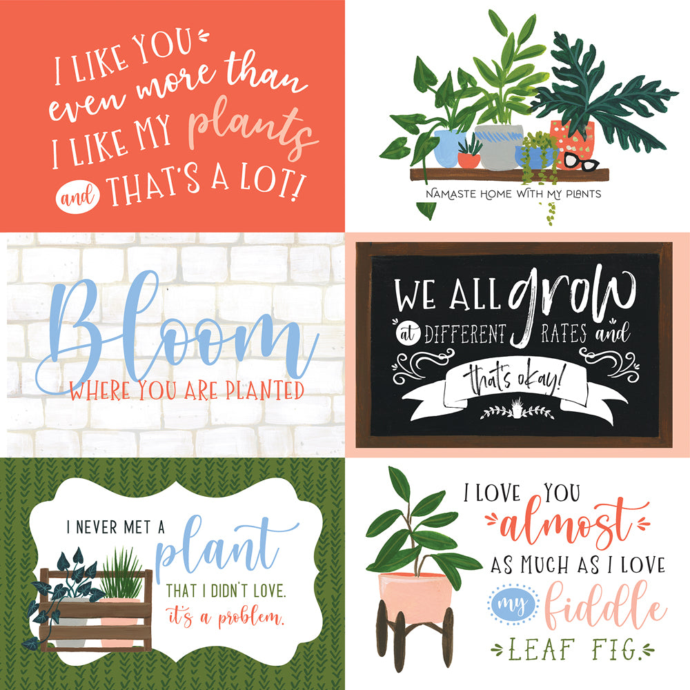PLANT LADY 6X4 JOURNALING CARDS - 12x12 Double-Sided Patterned Paper - Echo Park