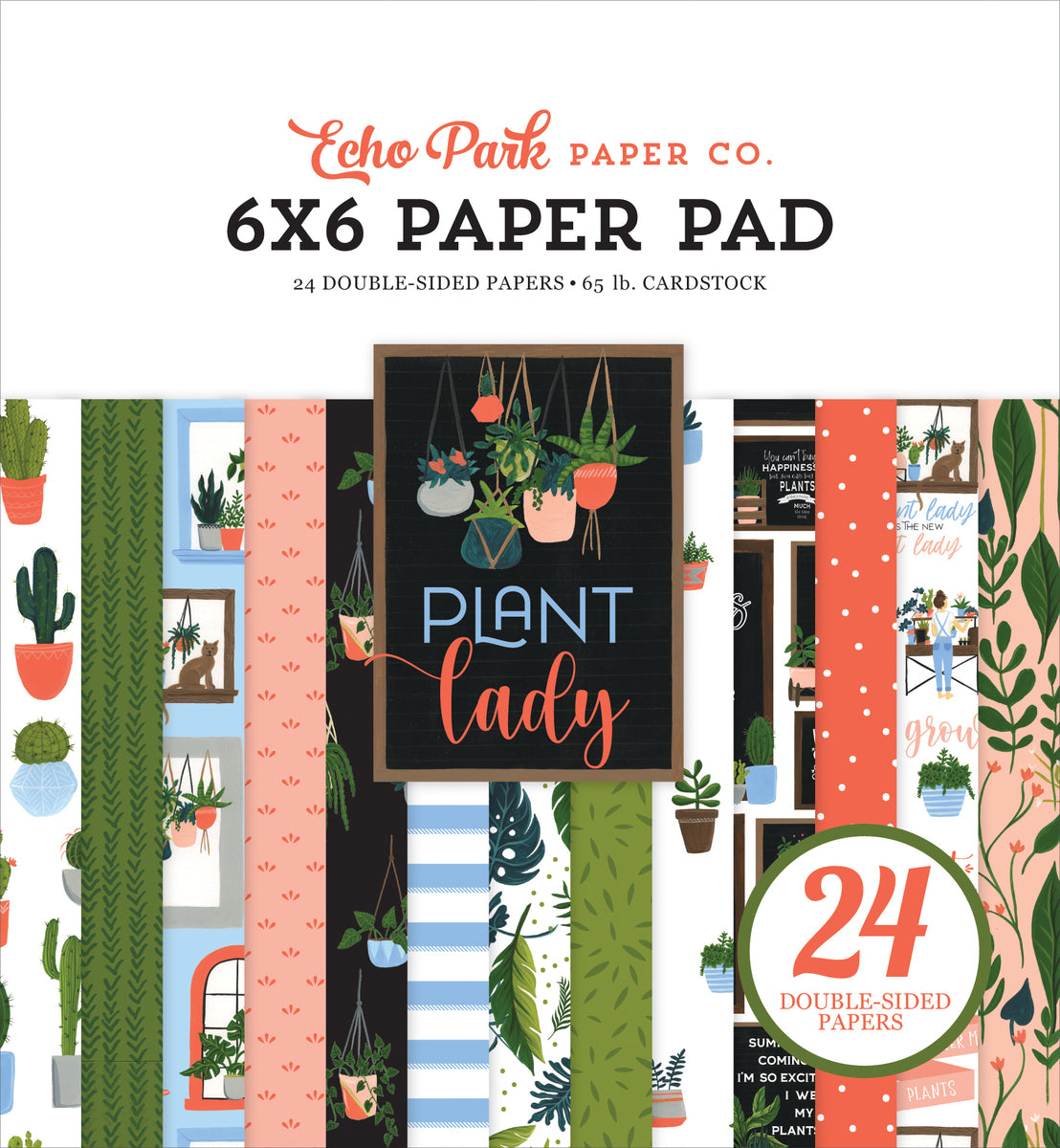 Plant Lady - 6x6 paper pad with 24 double-sided sheets - Echo Park Paper