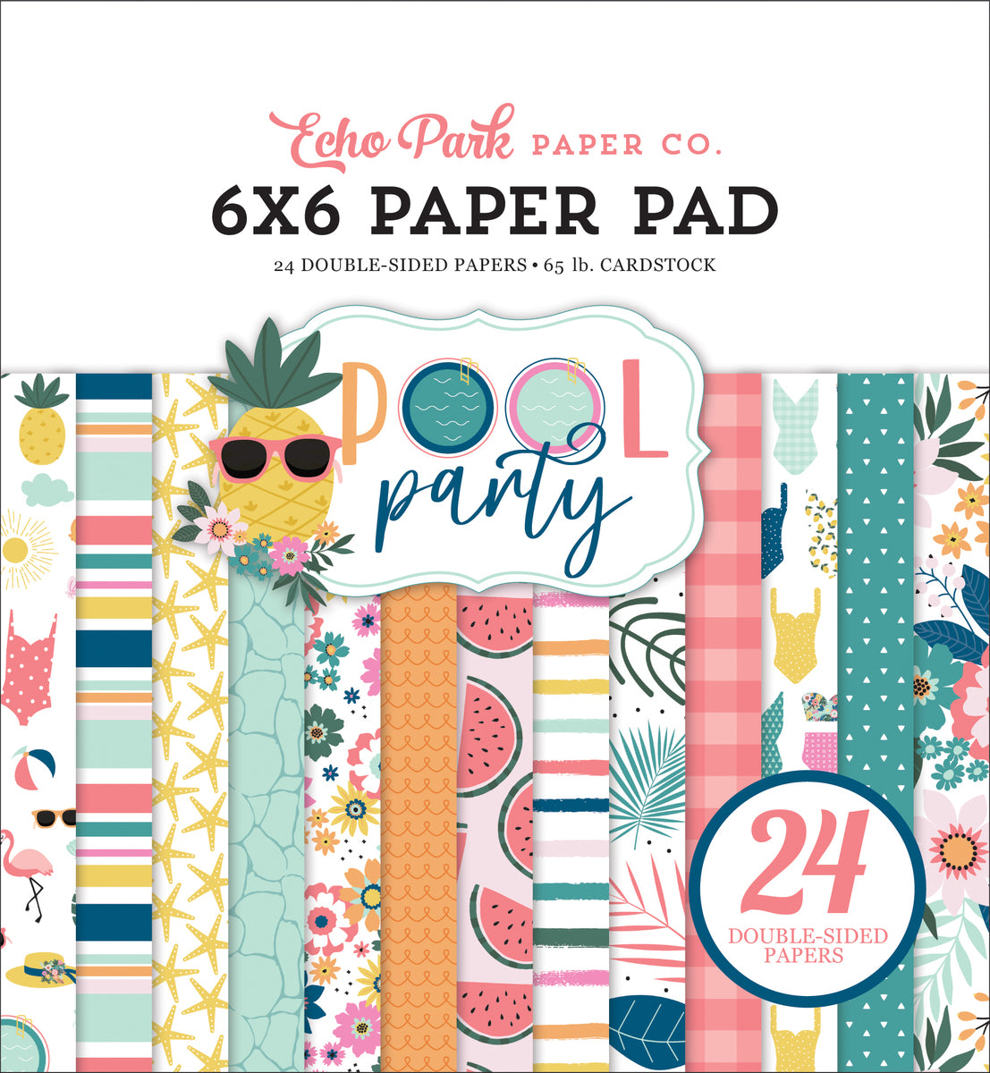 Pool Party 6x6 patterned paper pad from Echo Park Paper