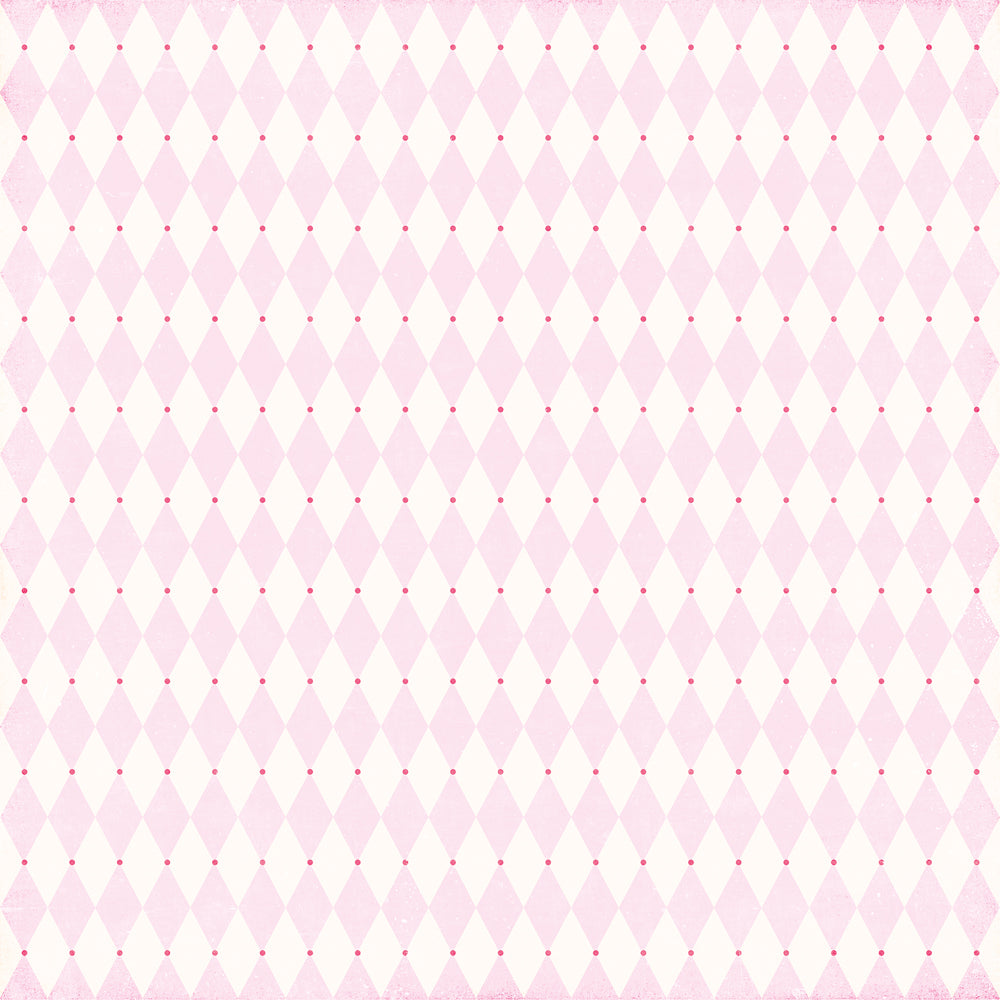 Side B - pastel pink and off-white harlequin pattern