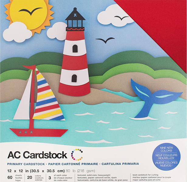 PRIMARY Variety Pack - 12x12 Cardstock from American Crafts - 60 sheets