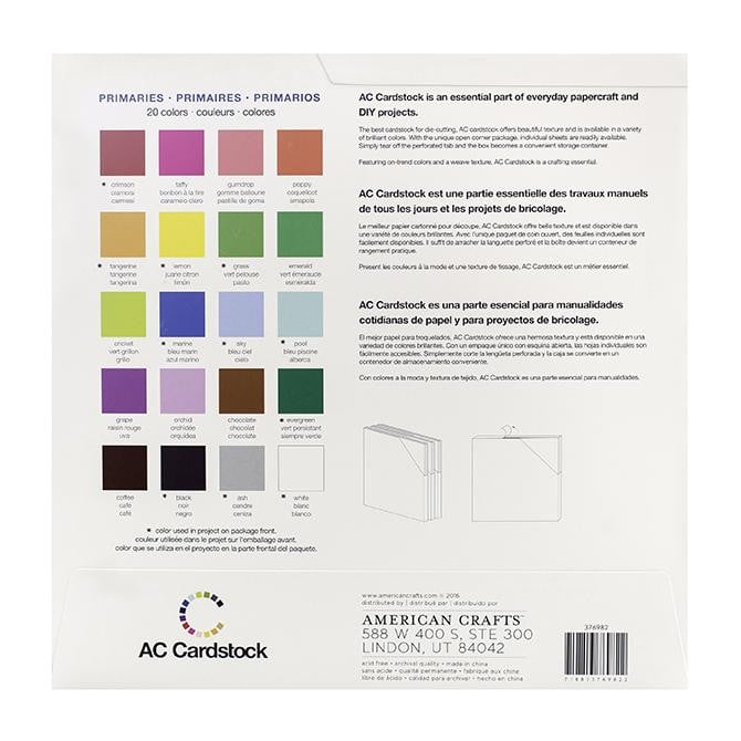 PRIMARY VARIETY PACK_60 sheets_textured cardstock_20 colors__American Crafts_376982_reverse