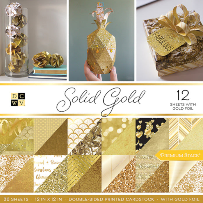 SOLID GOLD Premium Stack - 36 sheets - 12 with gold foil - DCWV