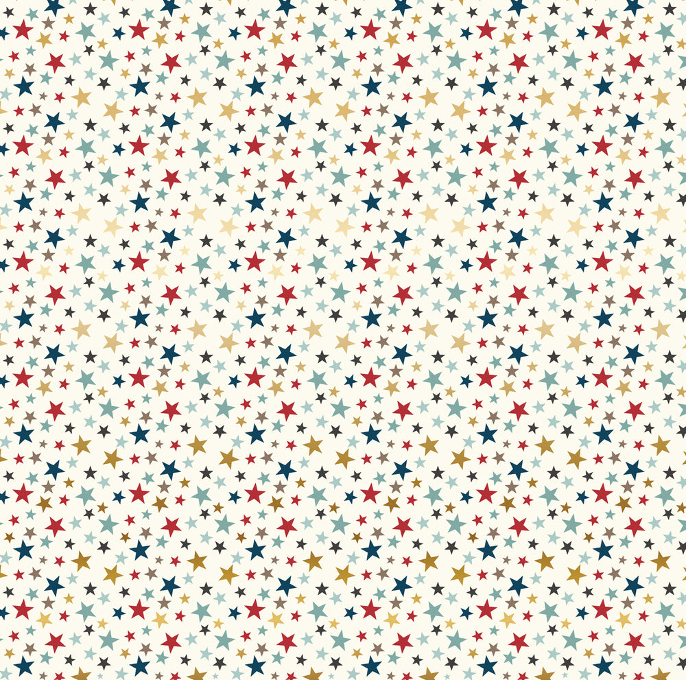 Multi-colored FOIL STARS on white 12x12 cardstock by Echo Park Paper Co.
