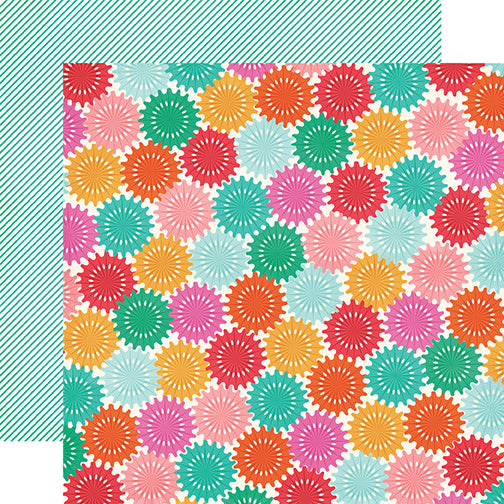 "Celebrate" 12x12 double-sided designer cardstock is part of PARTY TIME collection kit by Echo Park Paper Co.