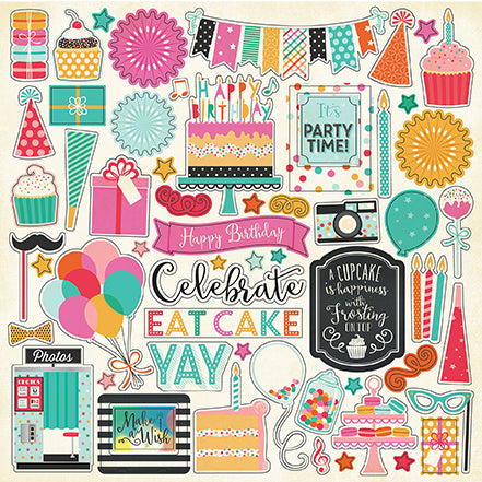Elements Stickers for Party Time Collection Kit by Echo Park Paper Co.