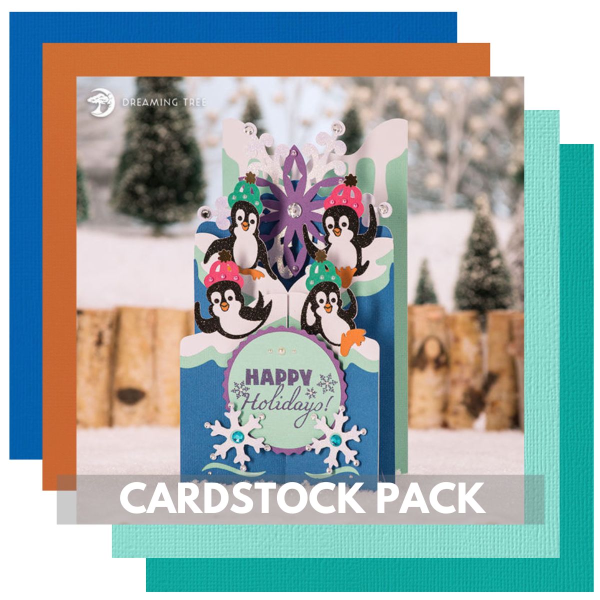 DREAMING TREE PEPPY PENGUINS CASCADE CARD KIT