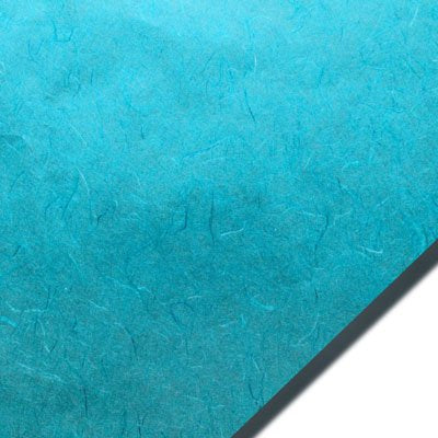 PETROL -12X12 sheet of bright turquoise mulberry paper from Thai Unryu