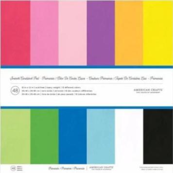 Primaries - cardstock variety pack - 48 ct - 12x12 inch - 80 lb - smooth scrapbook paper - American Crafts