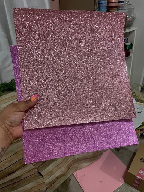 BABY PINK Glitter Luxe Cardstock - Encore Paper – The 12x12 Cardstock Shop