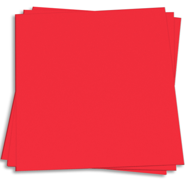 RE-ENTRY RED - bright red 12x12 smooth cardstock - Neenah Astrobrights collection