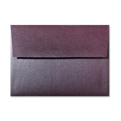 RUBY Stardream Envelope: A plum colored square-flap, invitation style envelope with a fine mica coated metallic finish.