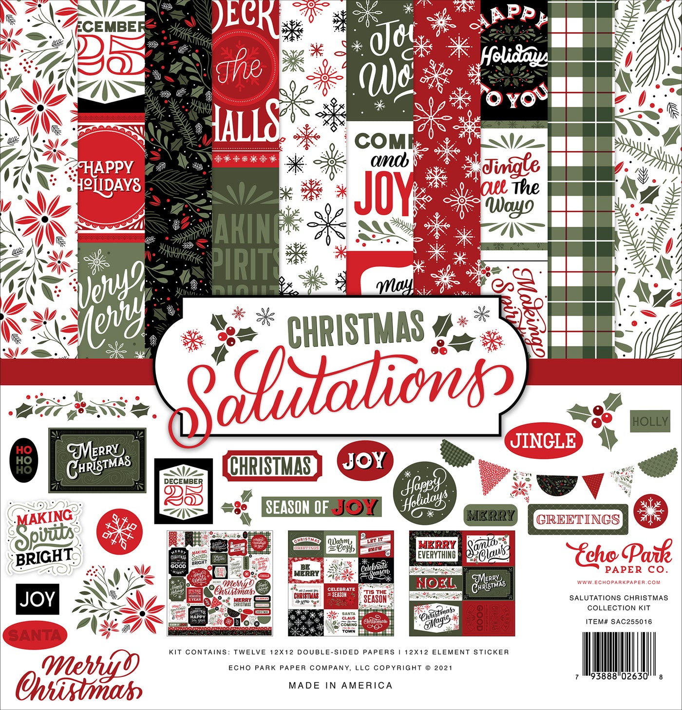 This 12" x 12" Collection Kit is part of the Christmas Salutations Collection from Echo Park.