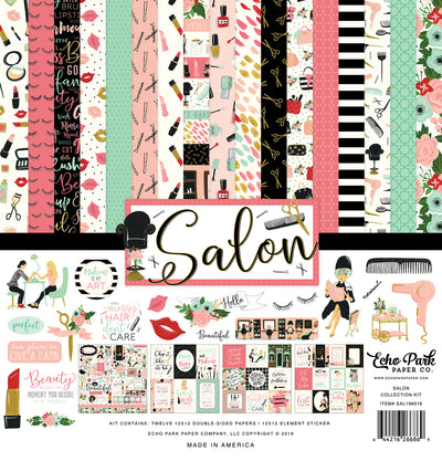 SALON - 12x12 collection kit with 12 double-sided papers focused on the beauty salon - Echo Park Paper